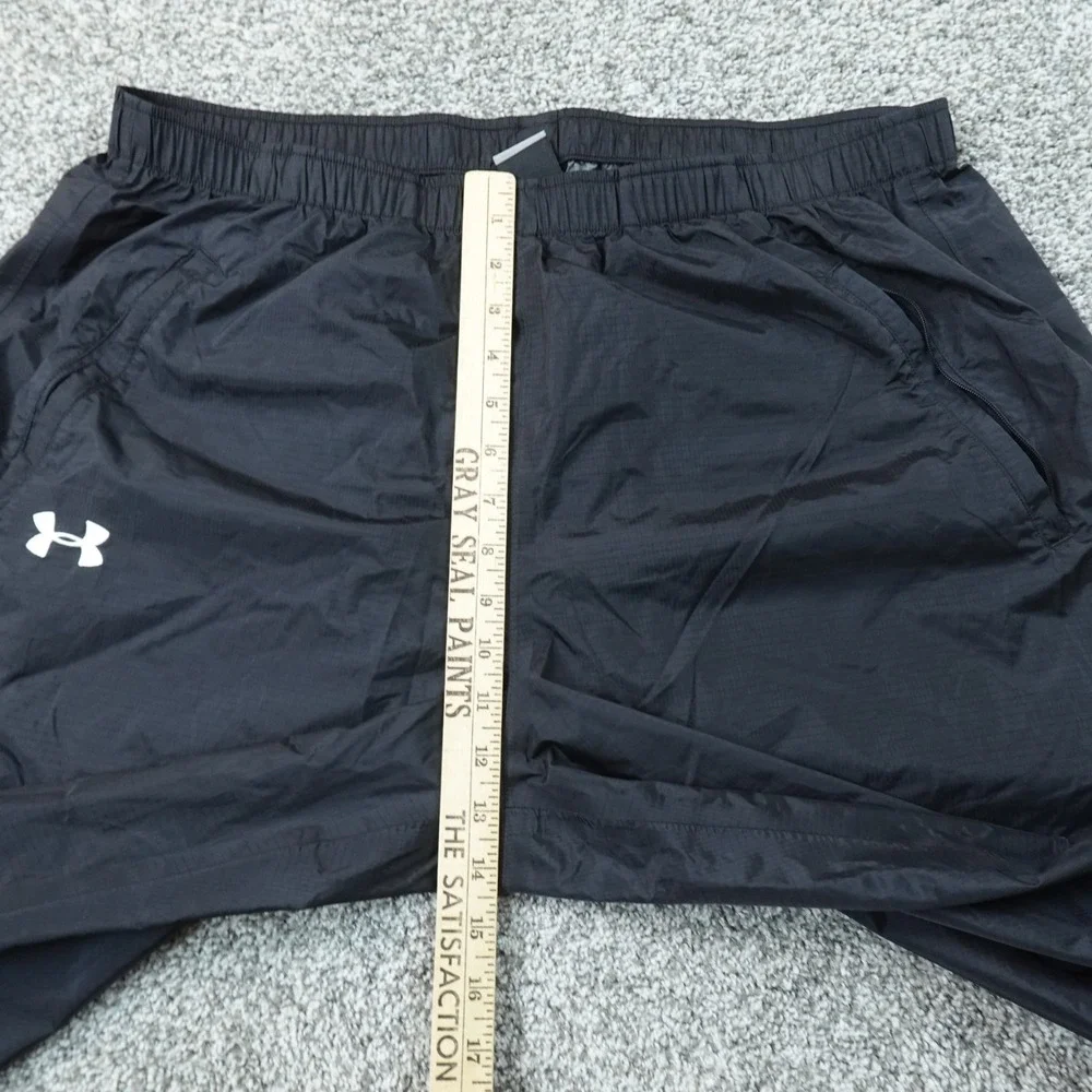 Under Armour Pants Mens XL Black Waterproof Windbreaker Ripstop Elastic Waist